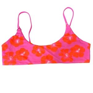 Vaya Island Girl’s Reversible Pink Capri Floral Bikini‎ Top Size XL New With Tag
